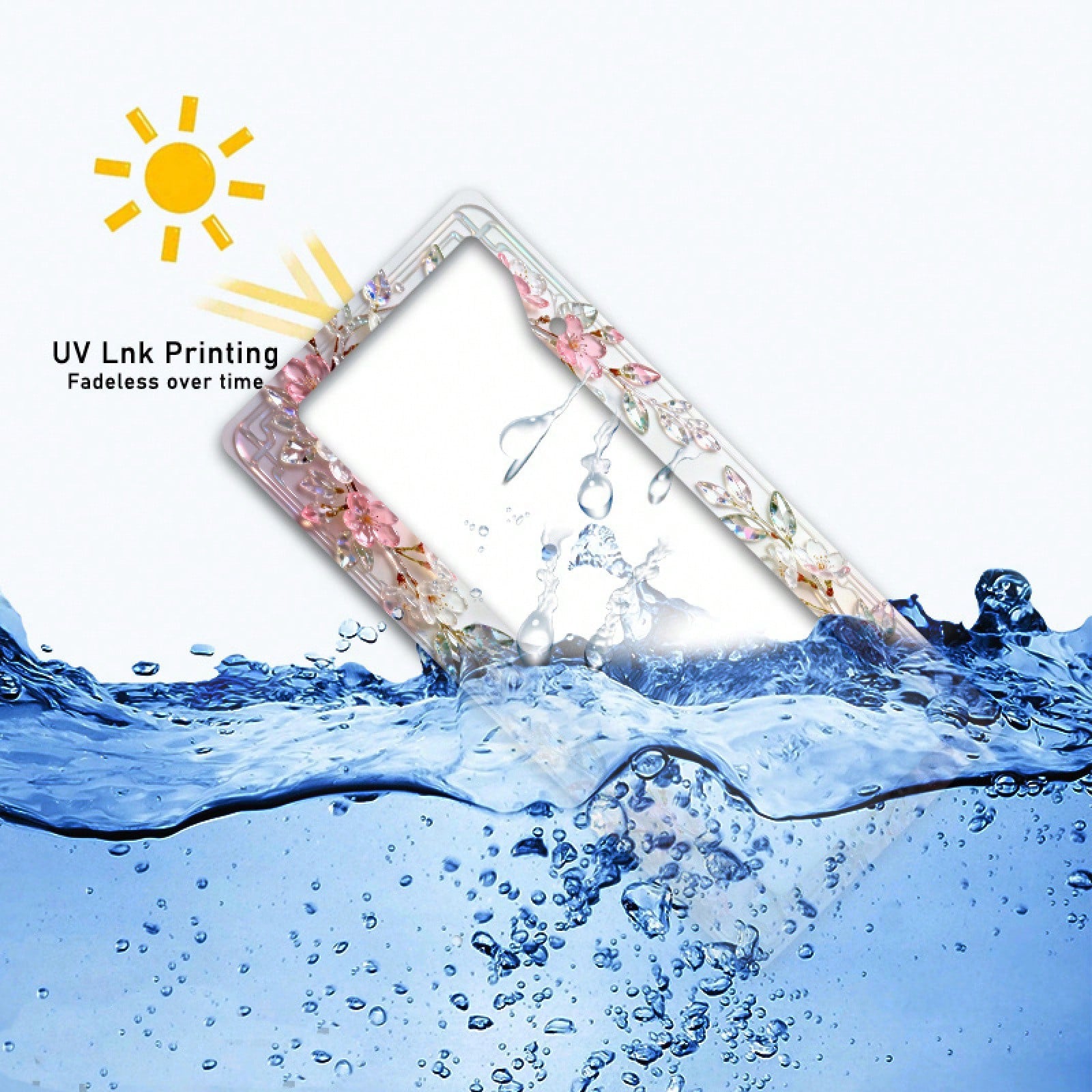 1 Stylish Crystal Cherry Blossom License Plate Frame, Compatible With North American And Many International Car Models.Comes With Mounting Screws To Ensure A Secure Fit