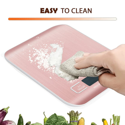 1 X 10kg Digital Kitchen Scale, 1g/0.1oz Accuracy, Stainless Steel, Suitable For Baking And Cooking (Batteries Not Included)