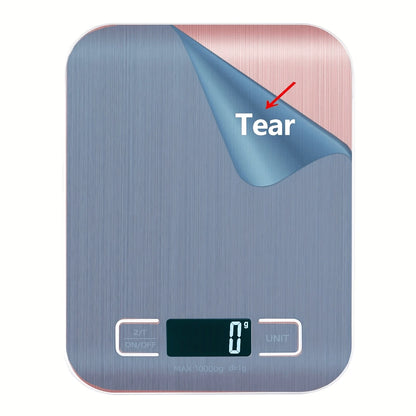 1 X 10kg Digital Kitchen Scale, 1g/0.1oz Accuracy, Stainless Steel, Suitable For Baking And Cooking (Batteries Not Included)