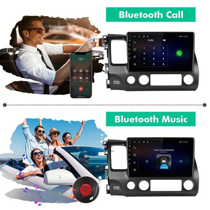 10.1 Inch IPS Touchscreen Android 12 Support GPS, WiFi, Bluetooth, FM Radio, Backup Camera, SWC, Dual USB Car Stereo For Hon/Da Civic 2006-2011 With Wireless CarPlay & Android Auto 2+32GB Car Radio