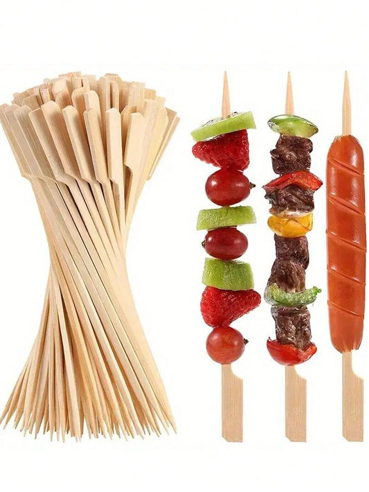 10/20/50/100pcs 20cm Skewers For Barbecue, Fruit, Oden, Iron Pot Kebab, Cotton Candy, Disposable Skewers For Grilling Tools