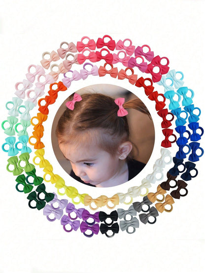 10/30/50/100pcs Girls Elastic Hair Ties- Macaron Colors, Bright & Vibrant- Non-Slip Hair Ties, Perfect For Daily And Special Occasion Hairstyles, Fun Hair Accessories, Soft Fabric Hair Ties
