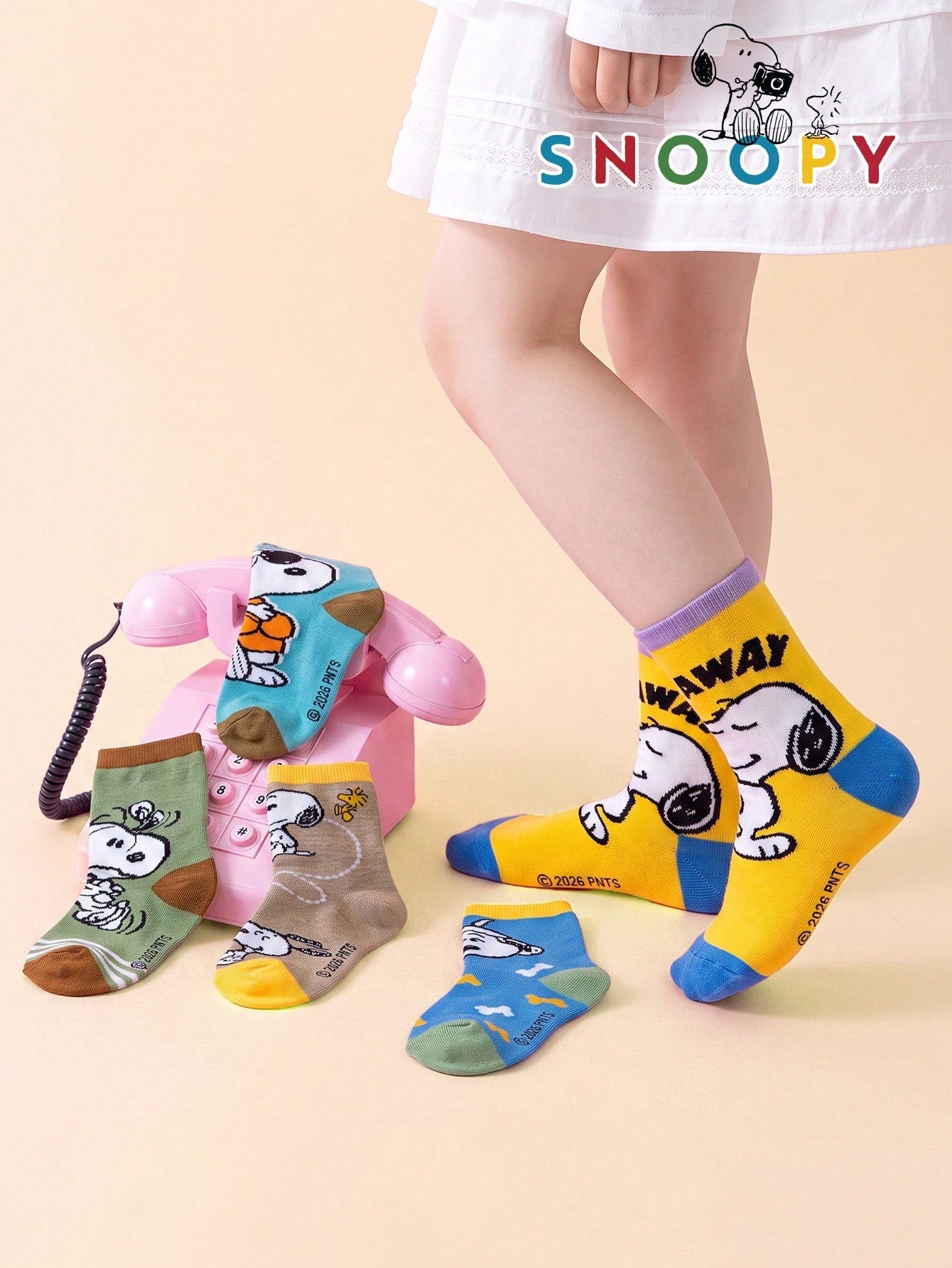 10/5/1 Pair Snoopy Socks Kids Socks Snoopy Puppy Socks Autumn/Winter Thickened Children Mid-Calf Socks Christmas Gift