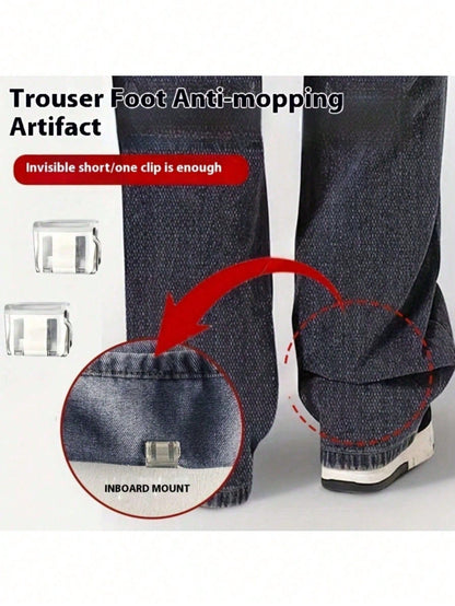 10/6/3/1pc Invisible Pant Leg Buckle Shorten Pant Legs, Prevent Pant Legs From Dragging On The Ground. No Sewing Required To Hide The Pant Leg Buckle Mechanism, Use Hem Clips To Prevent Pant Legs From