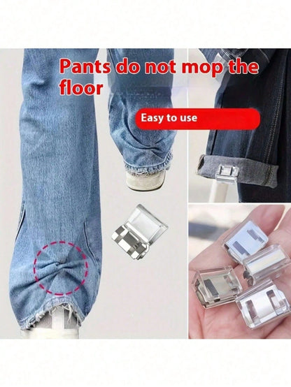 10/6/3/1pc Invisible Pant Leg Buckle Shorten Pant Legs, Prevent Pant Legs From Dragging On The Ground. No Sewing Required To Hide The Pant Leg Buckle Mechanism, Use Hem Clips To Prevent Pant Legs From