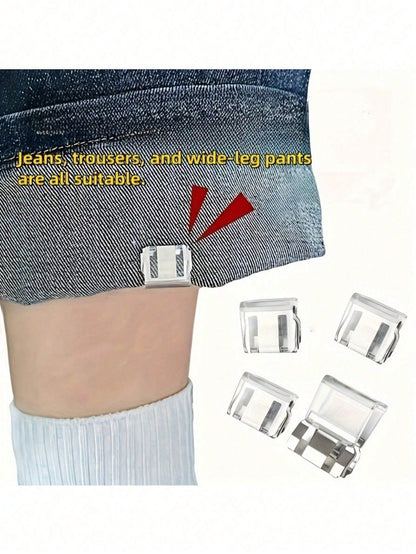 10/6/3/1pc Invisible Pant Leg Buckle Shorten Pant Legs, Prevent Pant Legs From Dragging On The Ground. No Sewing Required To Hide The Pant Leg Buckle Mechanism, Use Hem Clips To Prevent Pant Legs From
