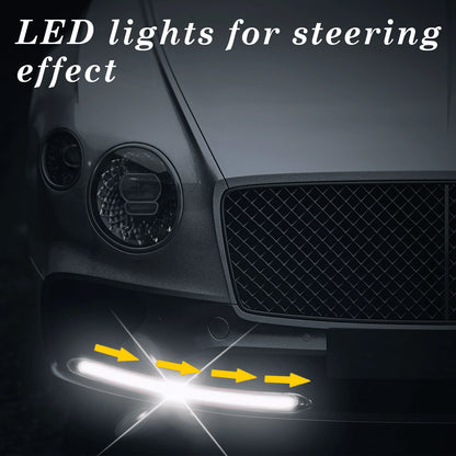 10.83 Inch/27.5cm Daytime Running Car Turn Signal Light Bar, 12V Daytime Running White Light Turn Yellow Light Sequential Mode, Flexible, LED Strip Flashing Signal Light DRL Daytime Running Light, Uni