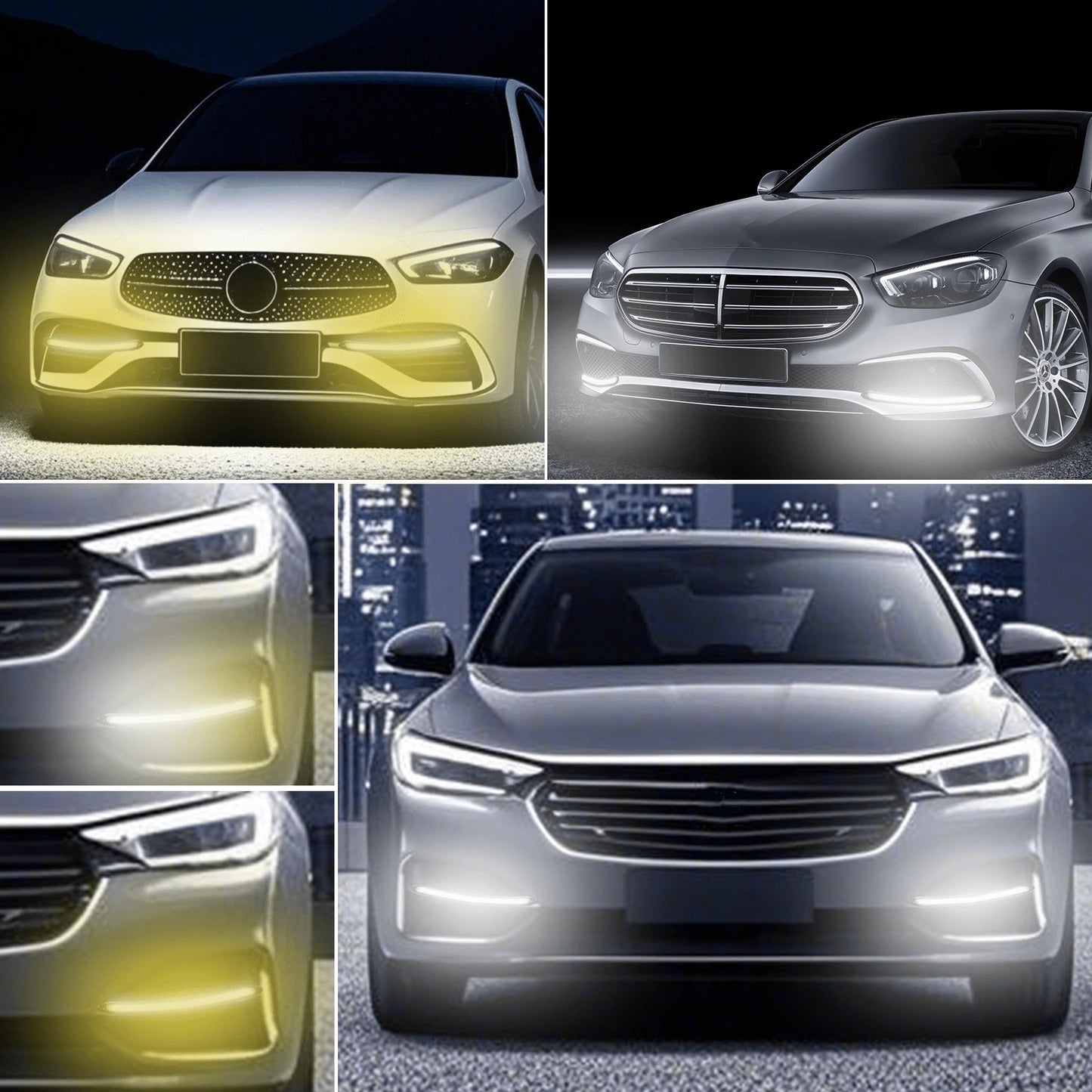 10.83 Inch/27.5cm Daytime Running Car Turn Signal Light Bar, 12V Daytime Running White Light Turn Yellow Light Sequential Mode, Flexible, LED Strip Flashing Signal Light DRL Daytime Running Light, Uni