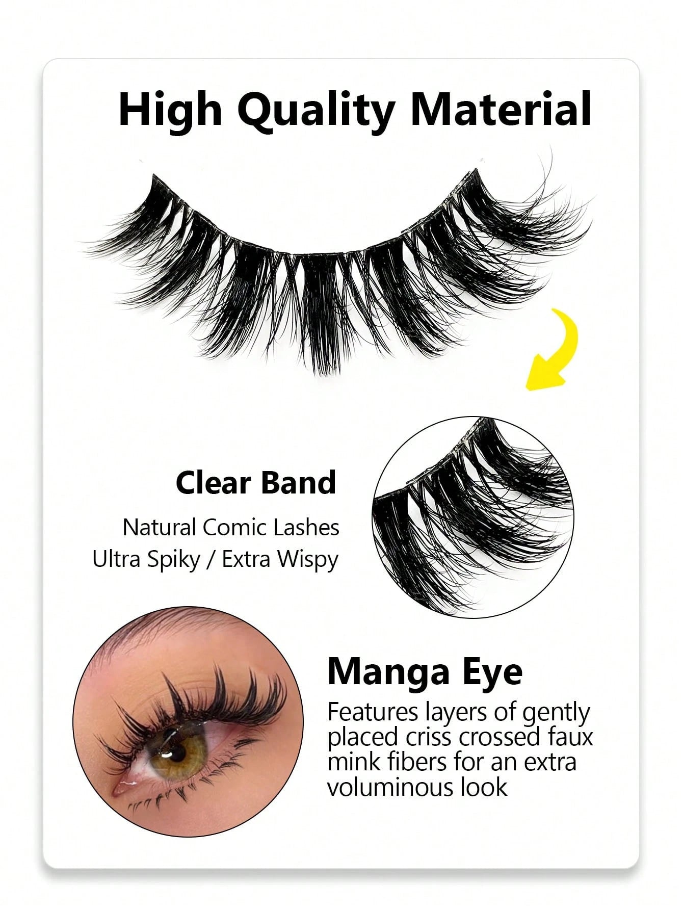 10 Pairs Cartoon Style False Eyelashes, Natural Soft Transparent Band, Anime Style, Lightweight And Flowy, Suitable For Daily Wear, Reusable.