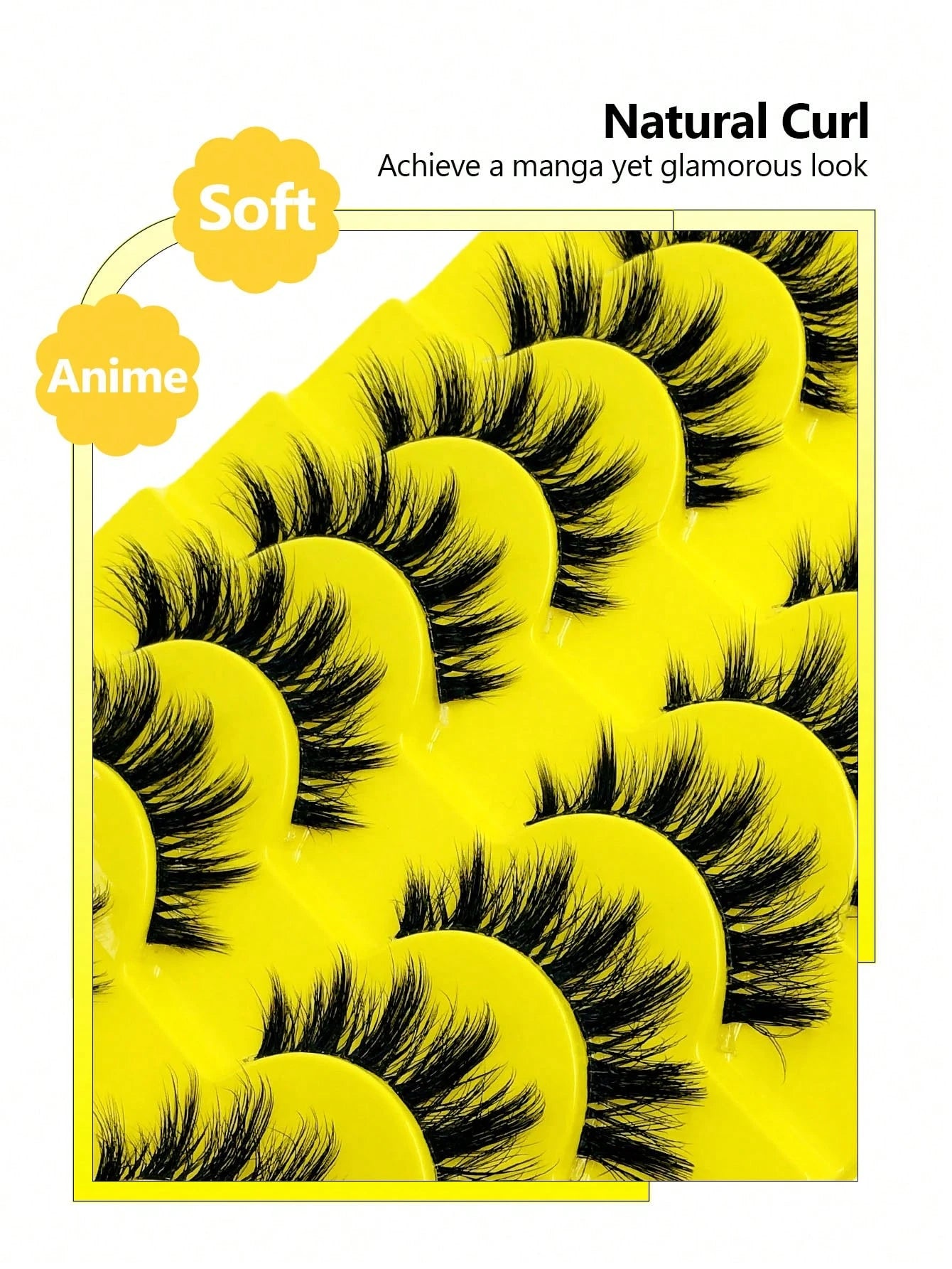10 Pairs Cartoon Style False Eyelashes, Natural Soft Transparent Band, Anime Style, Lightweight And Flowy, Suitable For Daily Wear, Reusable.