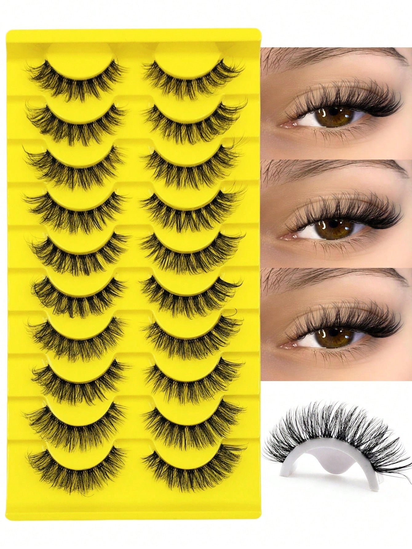 10 Pairs Cartoon Style False Eyelashes, Natural Soft Transparent Band, Anime Style, Lightweight And Flowy, Suitable For Daily Wear, Reusable.