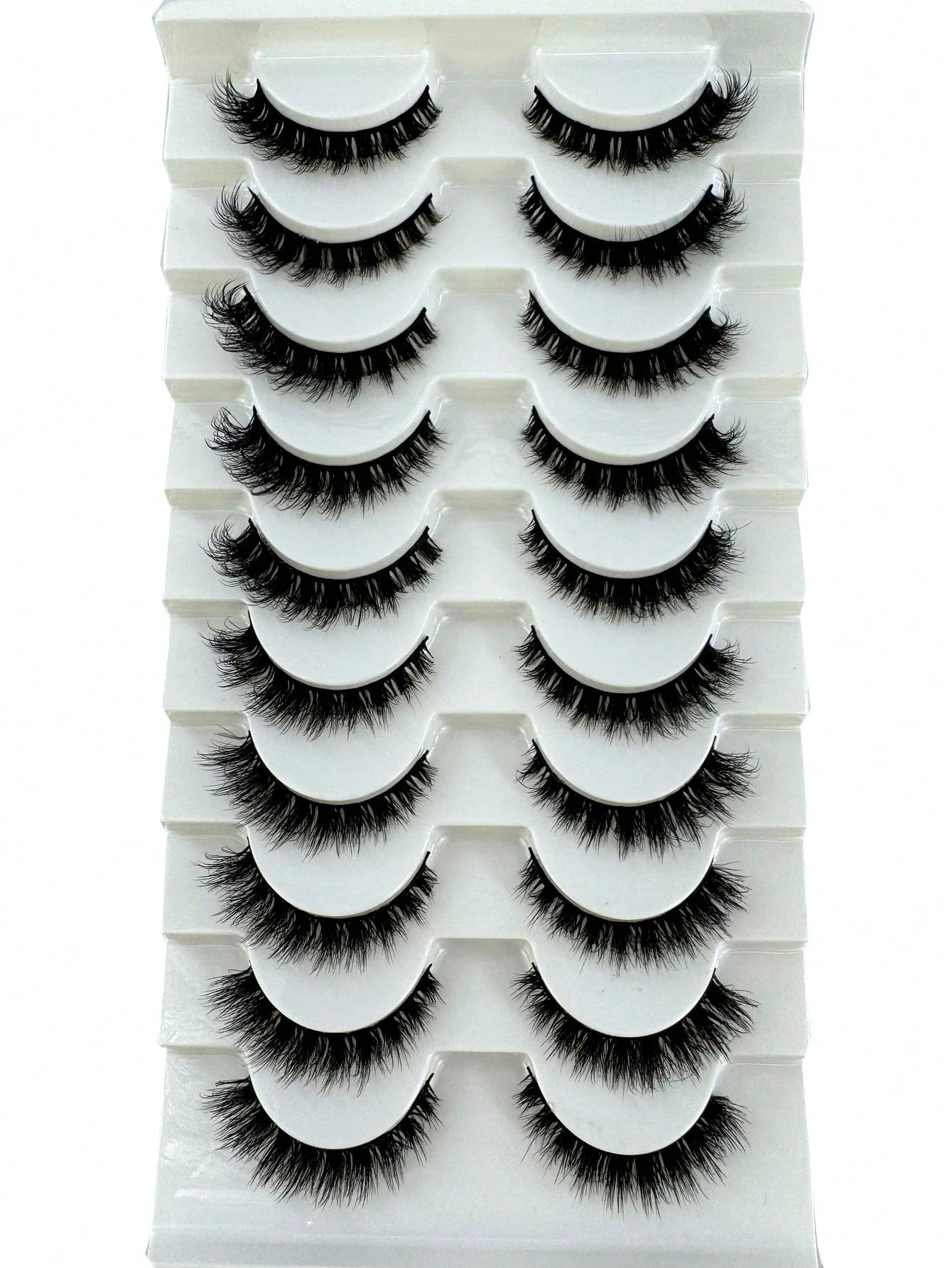 10 Pairs Cat Eye False Eyelashes/3D Mink Lashes Natural Look False Eyelashes Classic Russian Thick Eyelashes Extension Soft Strip Fake Eyelashes Set, Eyelashes, False Eyelashes