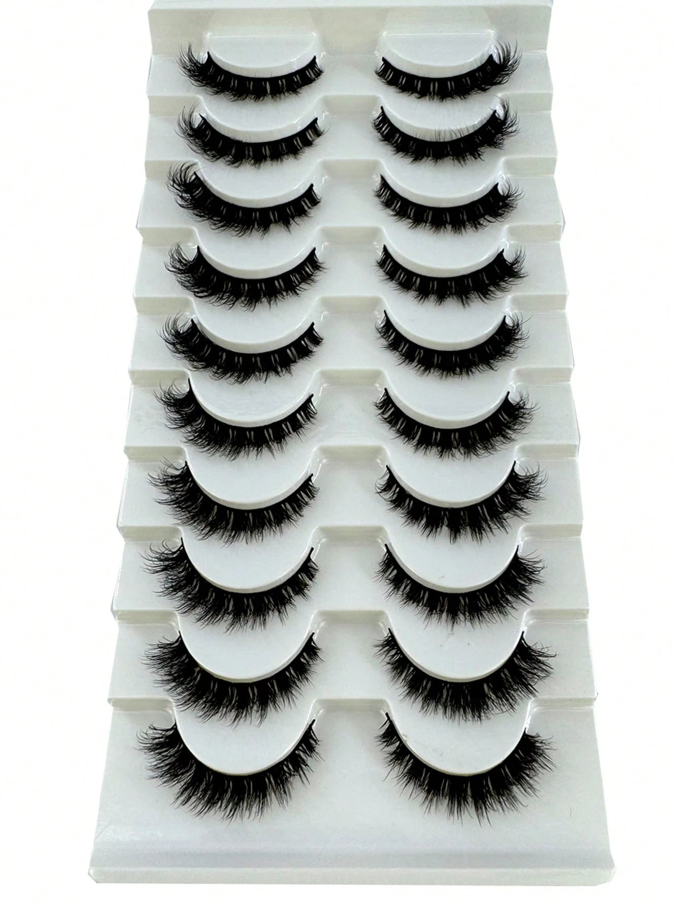10 Pairs Cat Eye False Eyelashes/3D Mink Lashes Natural Look False Eyelashes Classic Russian Thick Eyelashes Extension Soft Strip Fake Eyelashes Set, Eyelashes, False Eyelashes