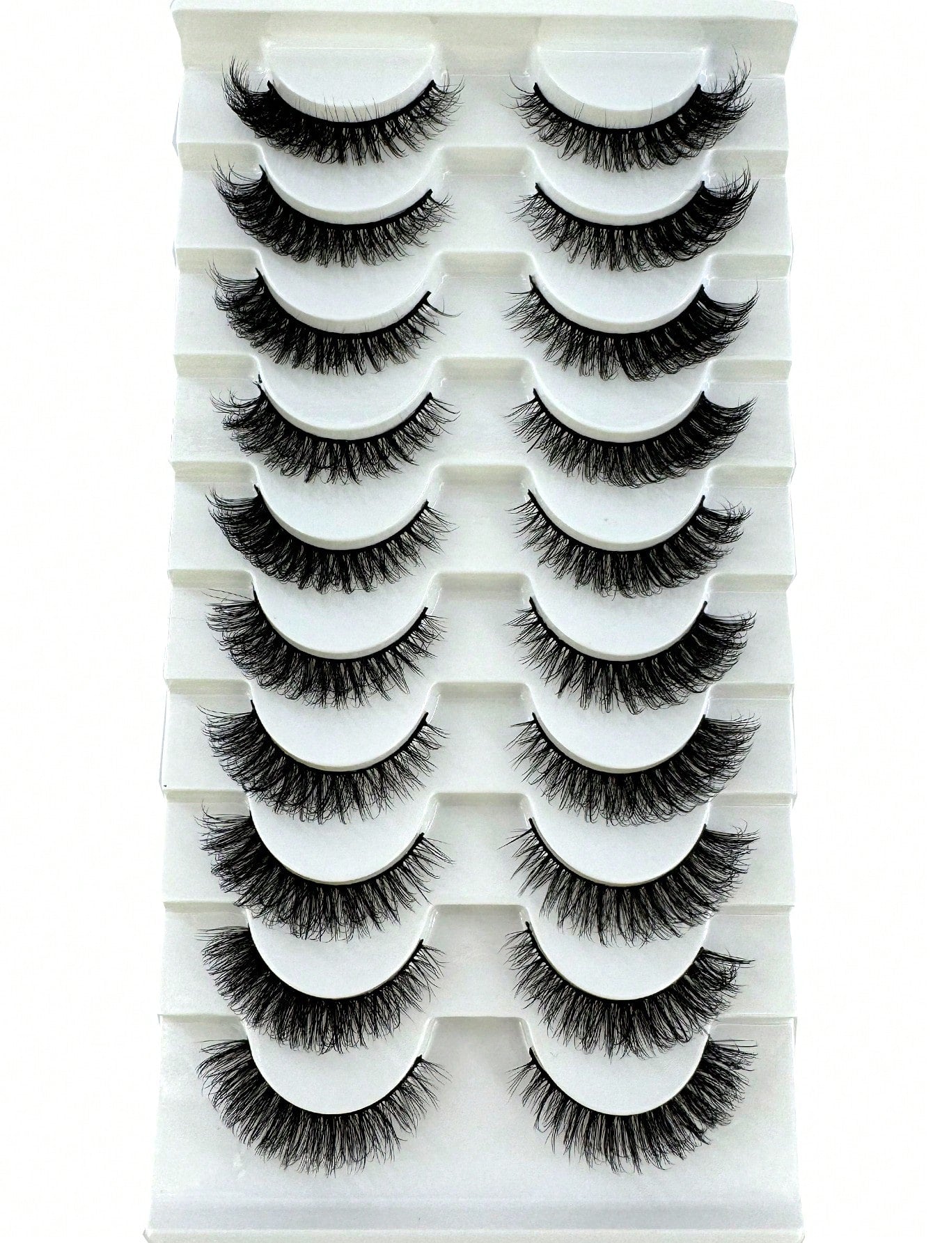 10 Pairs Cat Eye False Eyelashes/3D Mink Lashes Natural Look False Eyelashes Classic Russian Thick Eyelashes Extension Soft Strip Fake Eyelashes Set, Eyelashes, False Eyelashes