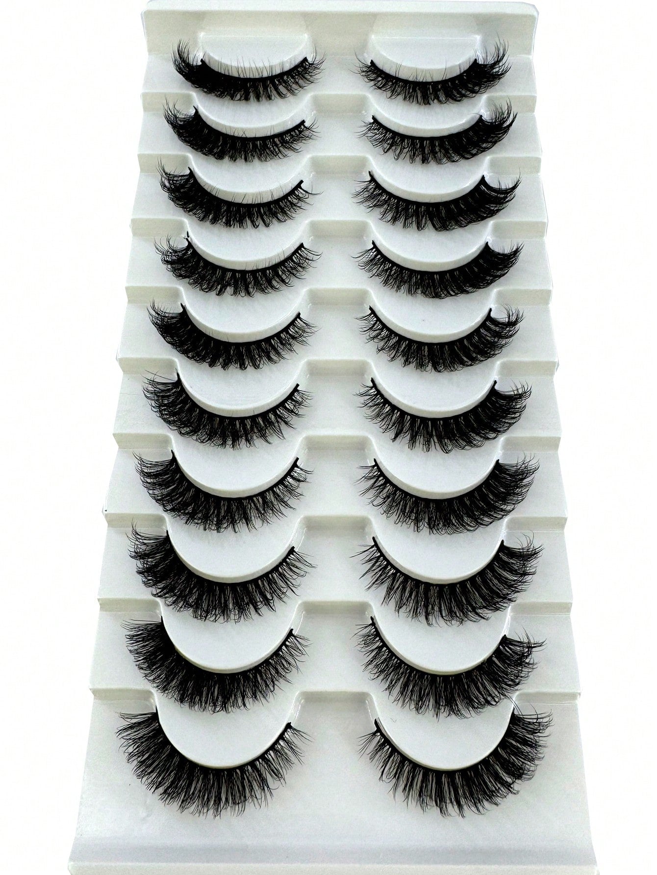 10 Pairs Cat Eye False Eyelashes/3D Mink Lashes Natural Look False Eyelashes Classic Russian Thick Eyelashes Extension Soft Strip Fake Eyelashes Set, Eyelashes, False Eyelashes