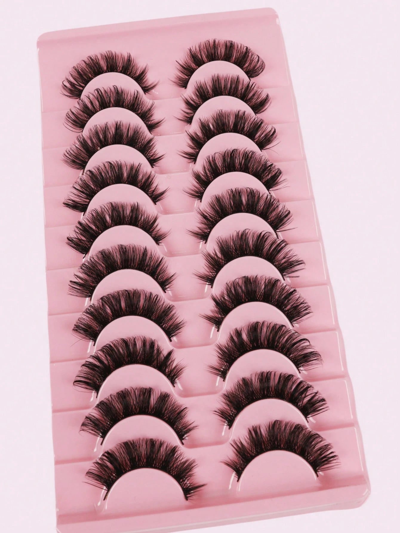 10 Pairs Russian Strip Lashes Fluffy Mink Lashes 3D False Eyelashes Russian Volume Eyelashes Fake Eyelashes Dramatic Messy Mink Lashes Wispy Long Foxy Eye Lifting Look Eyelash Extension Kit Full Eyela