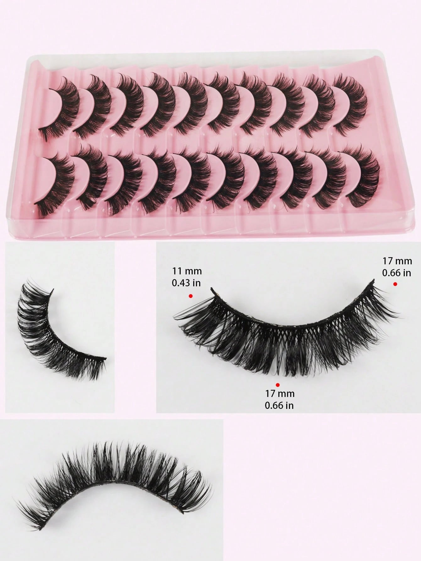 10 Pairs Russian Strip Lashes Fluffy Mink Lashes 3D False Eyelashes Russian Volume Eyelashes Fake Eyelashes Dramatic Messy Mink Lashes Wispy Long Foxy Eye Lifting Look Eyelash Extension Kit Full Eyela
