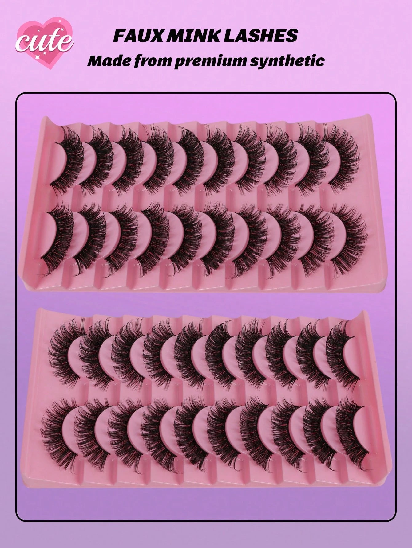 10 Pairs Russian Strip Lashes Fluffy Mink Lashes 3D False Eyelashes Russian Volume Eyelashes Fake Eyelashes Dramatic Messy Mink Lashes Wispy Long Foxy Eye Lifting Look Eyelash Extension Kit Full Eyela