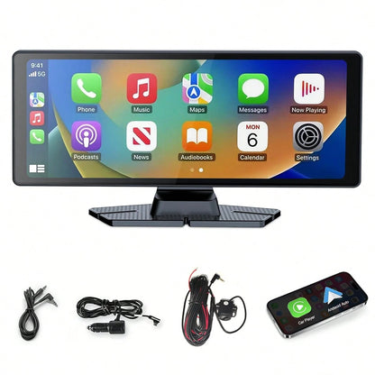 10'' Wireless Apple Carplay & Android Auto Screen| HD Touchscreen With 1080P Backup Camera| Voice Control, GPS Navigation, Plug & Play Installation| Car Stereo, Mirror Link, Music Play