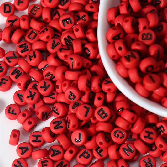 100/200/500 Pieces Of Pink Circular Red Love Beads, Acrylic Love Bead Jewelry Production, DIY Necklace, Bracelet, Birthday Gift Jewelry Production (4 * 7mm)