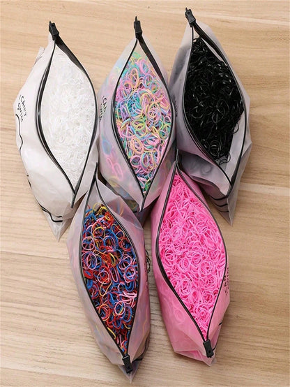 100-2000pcs Disposable Elastic Hair Ties, Hair Bands And Hair Rubber Bands, Suitable For Various Hairstyles And Daily Decoration, All-Season Universal Daily Hair Accessories, Also Suitable For Fitness