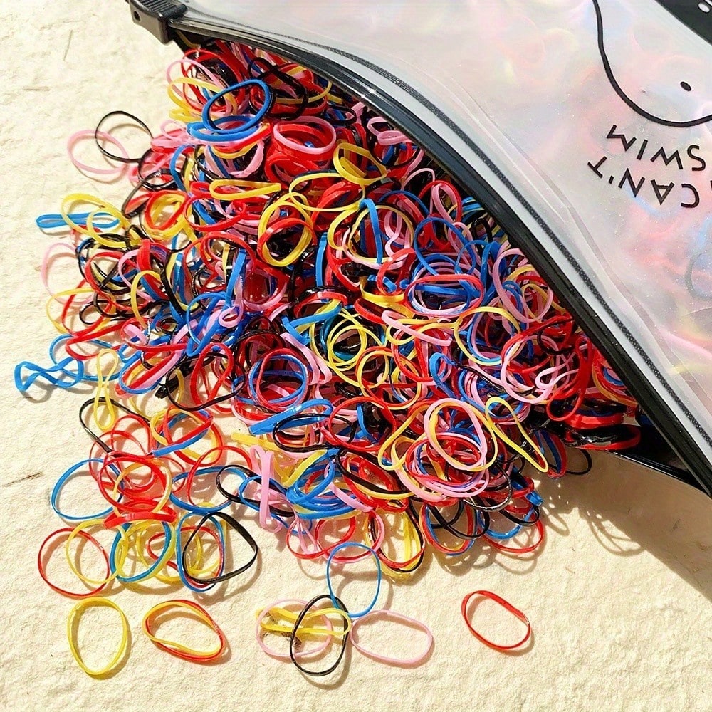 100-2000pcs Disposable Elastic Hair Ties, Hair Bands And Hair Rubber Bands, Suitable For Various Hairstyles And Daily Decoration, All-Season Universal Daily Hair Accessories, Also Suitable For Fitness