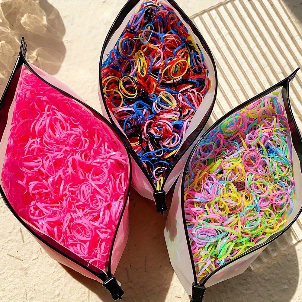 100-2000pcs Disposable Elastic Hair Ties, Hair Bands And Hair Rubber Bands, Suitable For Various Hairstyles And Daily Decoration, All-Season Universal Daily Hair Accessories, Also Suitable For Fitness