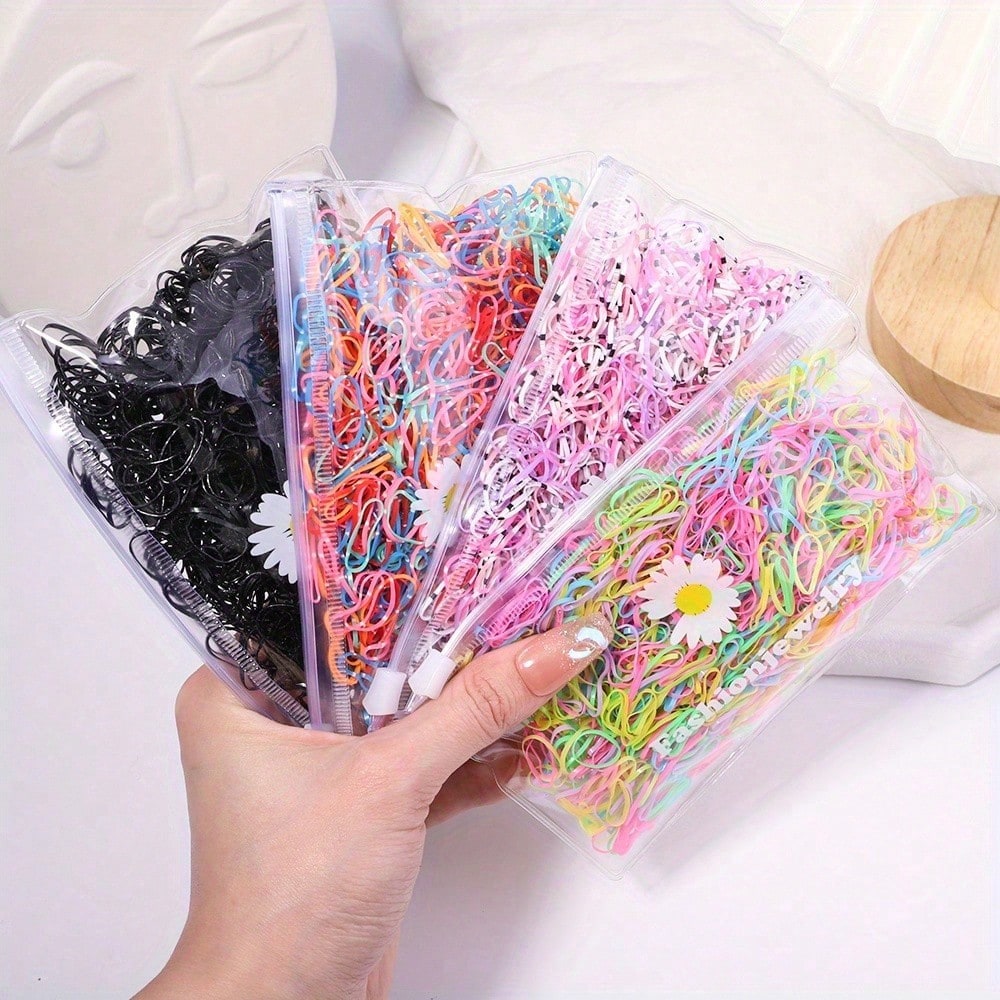 100-2000pcs Disposable Elastic Hair Ties, Hair Bands And Hair Rubber Bands, Suitable For Various Hairstyles And Daily Decoration, All-Season Universal Daily Hair Accessories, Also Suitable For Fitness