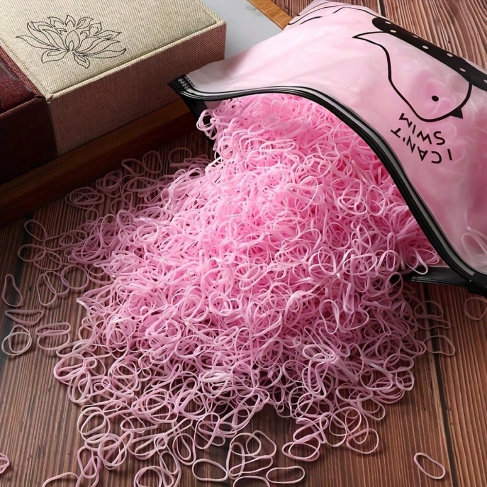 100-2000pcs Disposable Elastic Hair Ties, Hair Bands And Hair Rubber Bands, Suitable For Various Hairstyles And Daily Decoration, All-Season Universal Daily Hair Accessories, Also Suitable For Fitness