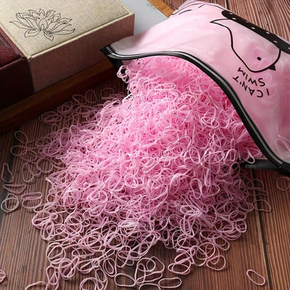 100-2000pcs Disposable Elastic Hair Ties, Hair Bands And Hair Rubber Bands, Suitable For Various Hairstyles And Daily Decoration, All-Season Universal Daily Hair Accessories, Also Suitable For Fitness