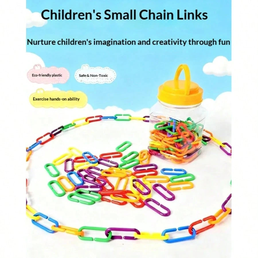 100/200pcs C-Shaped Plastic Clip Rings- Counting & Connecting Activity Set, Sensory Toys, Develop Fine Motor, Color Recognition & Sorting Skills, Christmas Gift (Random Color), Building Blocks, Fine