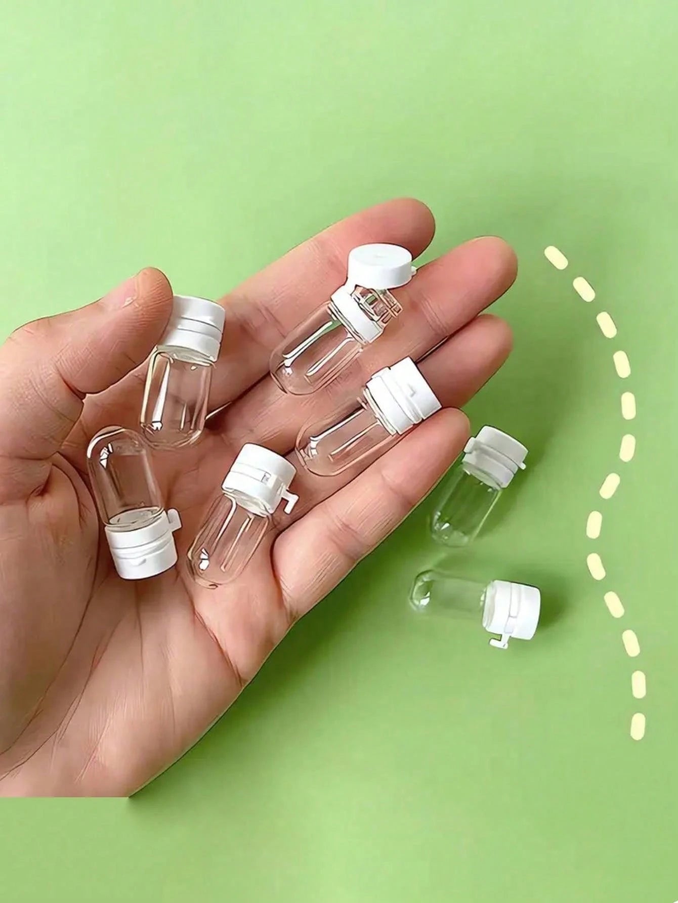 100/50 Pieces Set Of/3ml/2ml Transparent Glass Mini Bottles With Flip-Top Leak-Proof Design, Portable Cosmetic And Lotion Containers, Ideal For Essence, Makeup Remover, Shampoo, Conditioner, And More