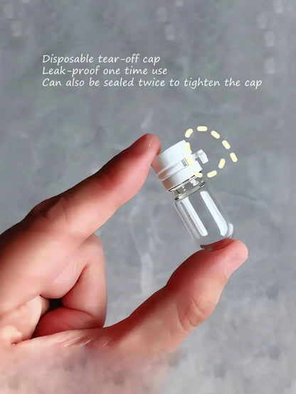 100/50 Pieces Set Of/3ml/2ml Transparent Glass Mini Bottles With Flip-Top Leak-Proof Design, Portable Cosmetic And Lotion Containers, Ideal For Essence, Makeup Remover, Shampoo, Conditioner, And More