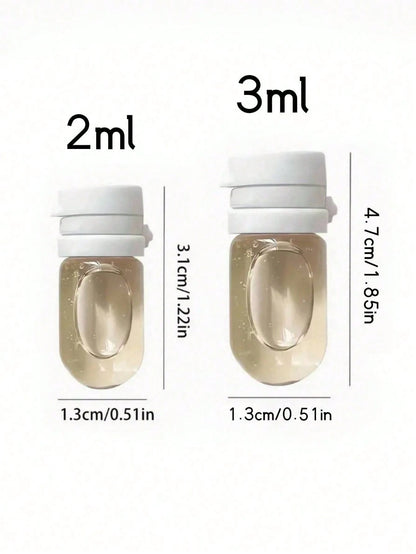 100/50 Pieces Set Of/3ml/2ml Transparent Glass Mini Bottles With Flip-Top Leak-Proof Design, Portable Cosmetic And Lotion Containers, Ideal For Essence, Makeup Remover, Shampoo, Conditioner, And More