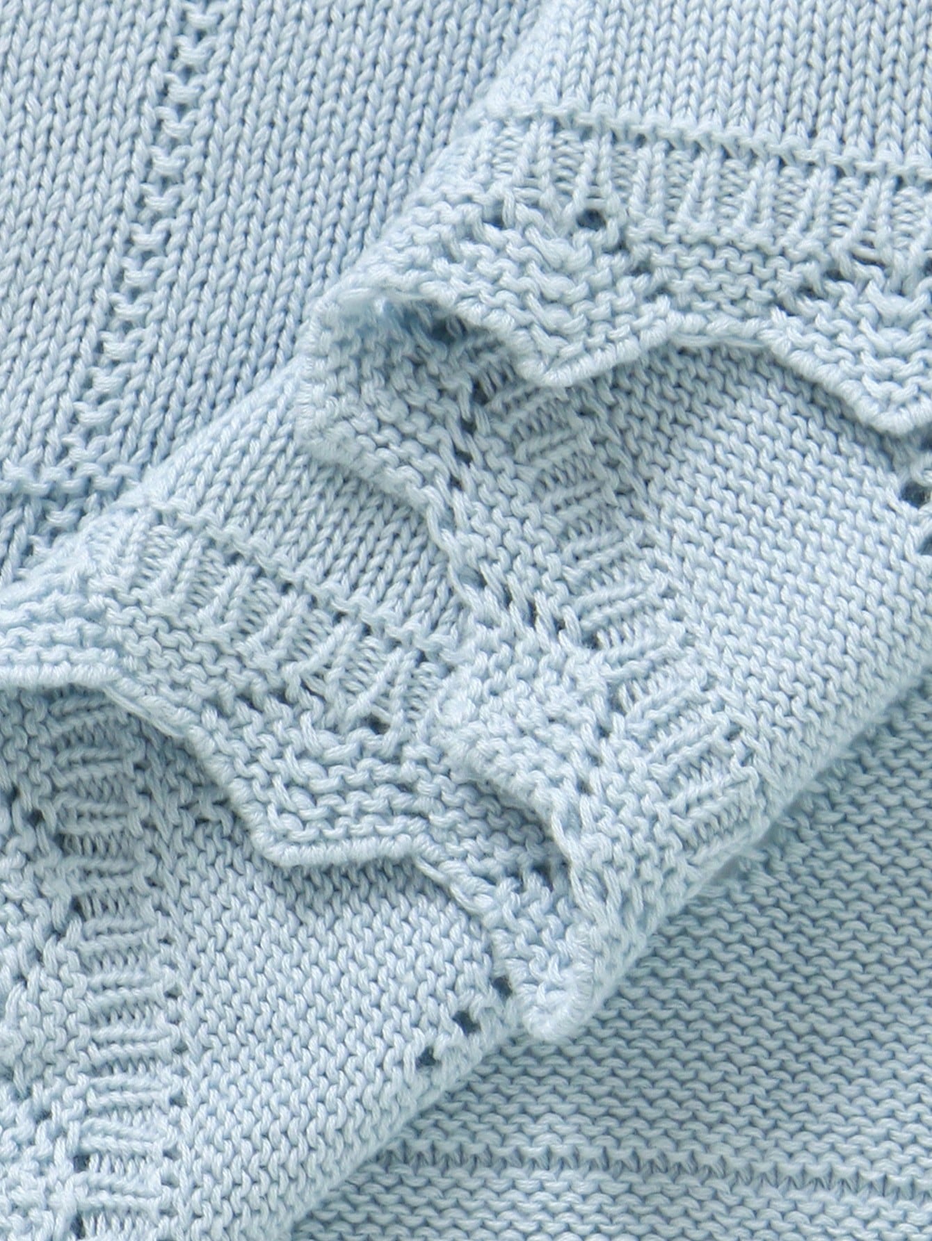 100% Cotton Baby Blanket, All Season Knitted Infant Stroller Blanket, Heart Hollow-Out Children Throw Blanket, Newborn Gift