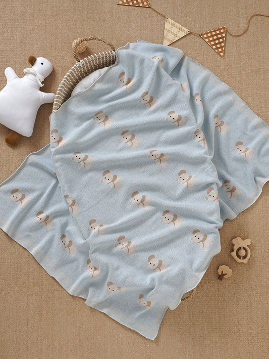 100% Cotton Baby Blanket, Elephant Knitted All-Season Baby Stroller Blanket, Newborn Crib Quilt, Baby Air Conditioning Quilt, Infant Supplies