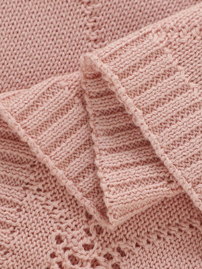 100% Cotton Baby Blanket, Seasonal Diamond Hollow Knitted Baby Swaddle Blanket, Newborn Stroller Blanket, Baby Quilt, Children's Air Conditioning Quilt, Newborn Supplies
