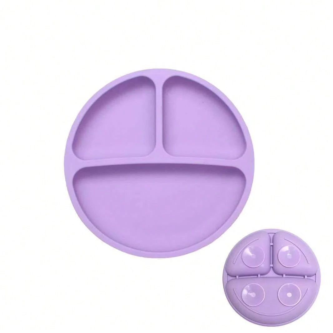 100% Silicone Baby Plate, Anti-Slip Divided Suction Plate, Microwave & Dishwasher, Weaning Supplies