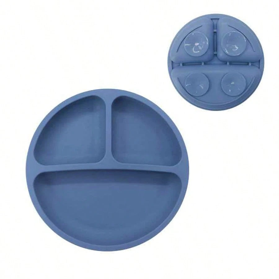 100% Silicone Baby Plate, Anti-Slip Divided Suction Plate, Microwave & Dishwasher, Weaning Supplies