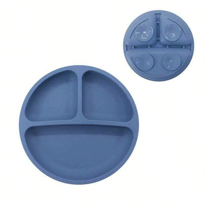 100% Silicone Baby Plate, Anti-Slip Divided Suction Plate, Microwave & Dishwasher, Weaning Supplies