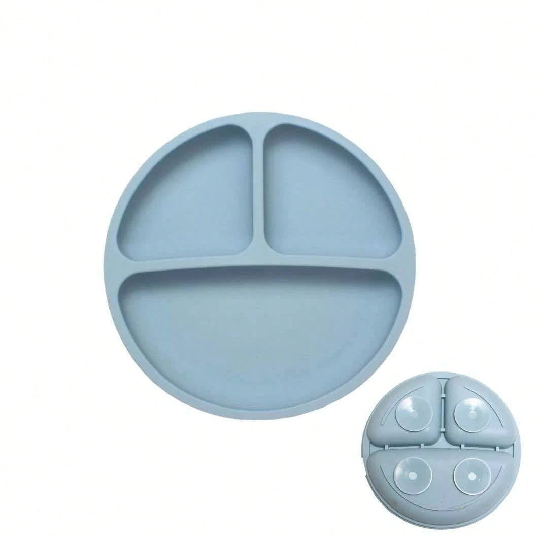 100% Silicone Baby Plate, Anti-Slip Divided Suction Plate, Microwave & Dishwasher, Weaning Supplies