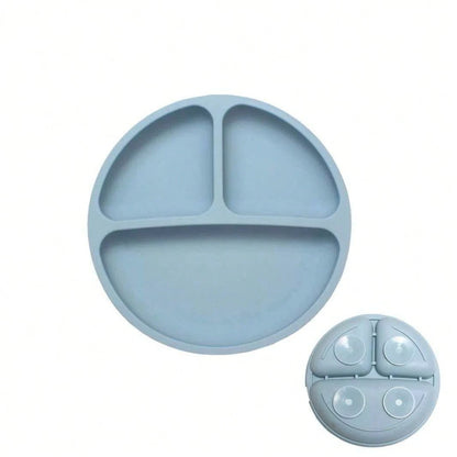 100% Silicone Baby Plate, Anti-Slip Divided Suction Plate, Microwave & Dishwasher, Weaning Supplies