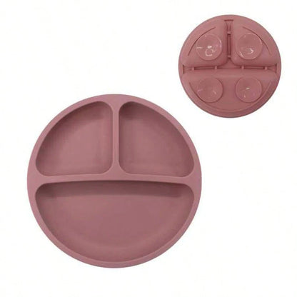 100% Silicone Baby Plate, Anti-Slip Divided Suction Plate, Microwave & Dishwasher, Weaning Supplies