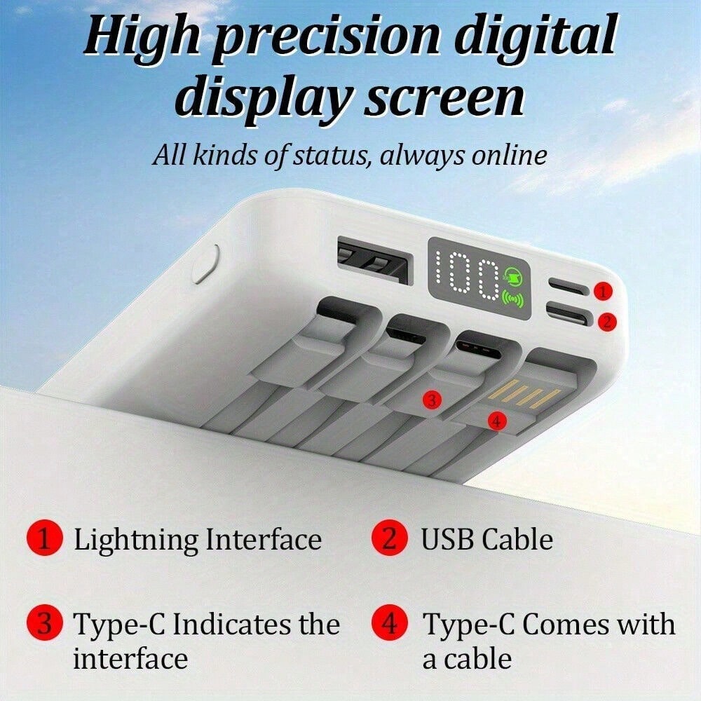10000mAh Magnetic Portable Charger With USB C Cable 20W PD Fast Charging, Slim & Lightweight Wireless Power Bank Compatible With Iphone 16/15/14/13/12 SeriesoutdoorPower Display