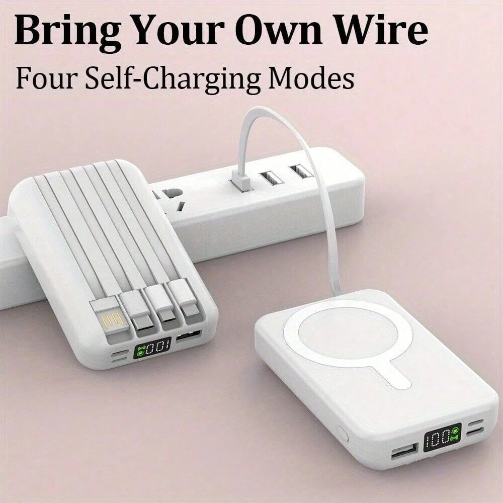10000mAh Magnetic Portable Charger With USB C Cable 20W PD Fast Charging, Slim & Lightweight Wireless Power Bank Compatible With Iphone 16/15/14/13/12 SeriesoutdoorPower Display