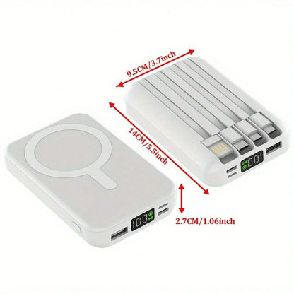10000mAh Magnetic Portable Charger With USB C Cable 20W PD Fast Charging, Slim & Lightweight Wireless Power Bank Compatible With Iphone 16/15/14/13/12 SeriesoutdoorPower Display
