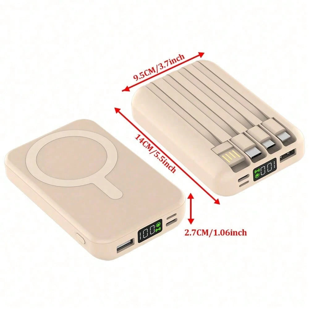 10000mAh Magnetic Portable Charger With USB C Cable 20W PD Fast Charging, Slim & Lightweight Wireless Power Bank Compatible With Iphone 16/15/14/13/12 SeriesoutdoorPower Display