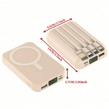 10000mAh Magnetic Portable Charger With USB C Cable 20W PD Fast Charging, Slim & Lightweight Wireless Power Bank Compatible With Iphone 16/15/14/13/12 SeriesoutdoorPower Display