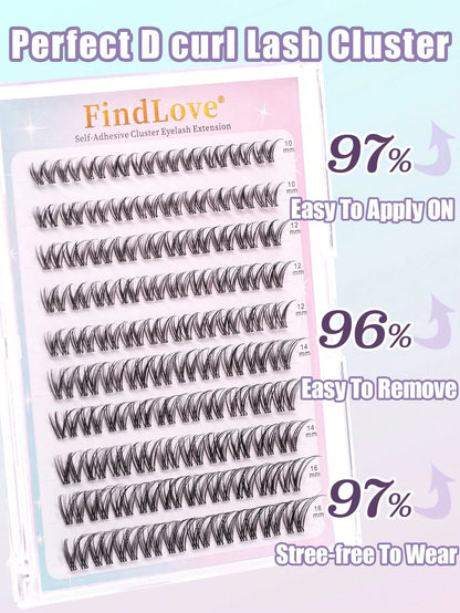 100pcs Pre-Glued Natural False Eyelashes, 10-16mm Mixed, DIY Eyelash Extension Kit With Tweezers, Self-Adhesive, Delicate & Fluffy, Create Natural Makeup Look, Criss-Cross Lashes, Transparent Thin Las