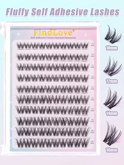 100pcs Pre-Glued Natural False Eyelashes, 10-16mm Mixed, DIY Eyelash Extension Kit With Tweezers, Self-Adhesive, Delicate & Fluffy, Create Natural Makeup Look, Criss-Cross Lashes, Transparent Thin Las